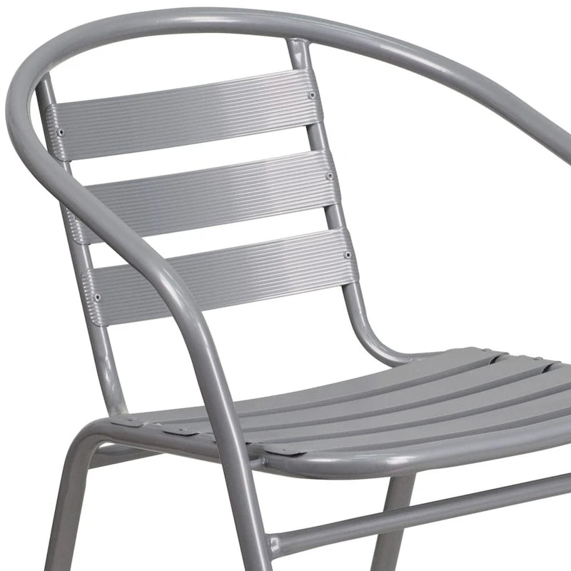 Metal Restaurant Stack Chair with Aluminum Slats