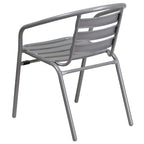 Metal Restaurant Stack Chair with Aluminum Slats