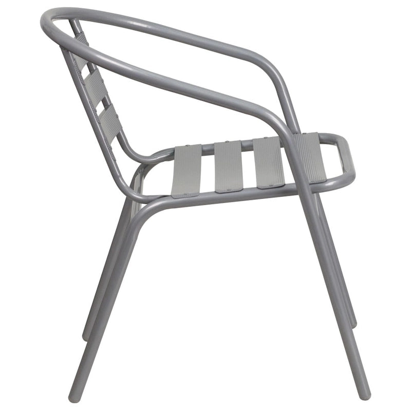 Metal Restaurant Stack Chair with Aluminum Slats