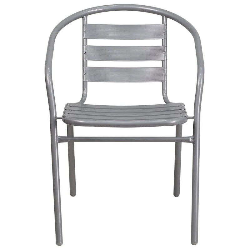 Metal Restaurant Stack Chair with Aluminum Slats