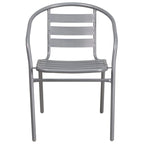 Metal Restaurant Stack Chair with Aluminum Slats