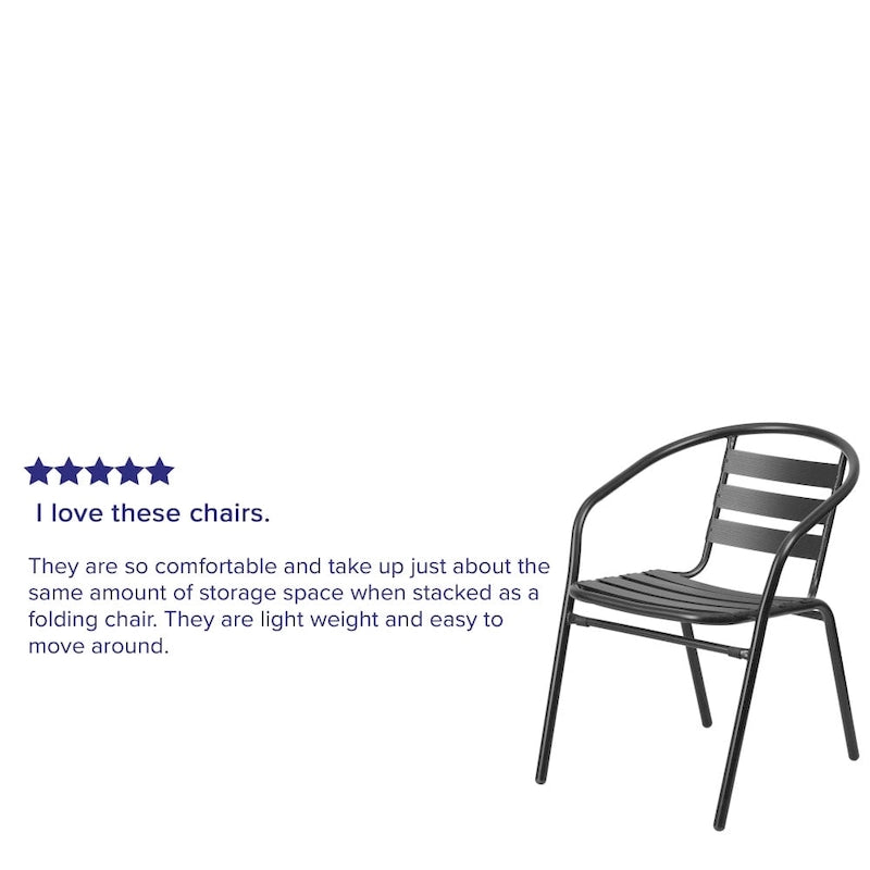 Metal Restaurant Stack Chair with Aluminum Slats
