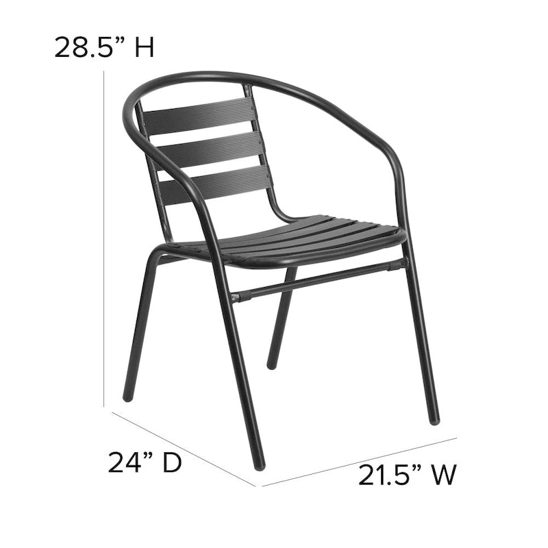 Metal Restaurant Stack Chair with Aluminum Slats