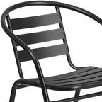 Metal Restaurant Stack Chair with Aluminum Slats