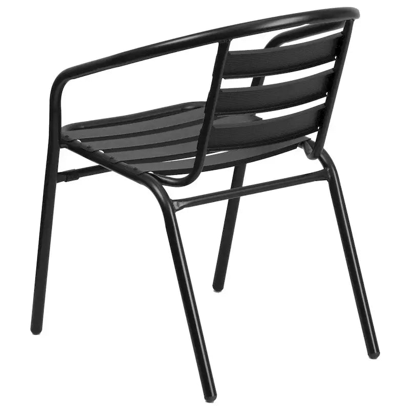 Metal Restaurant Stack Chair with Aluminum Slats