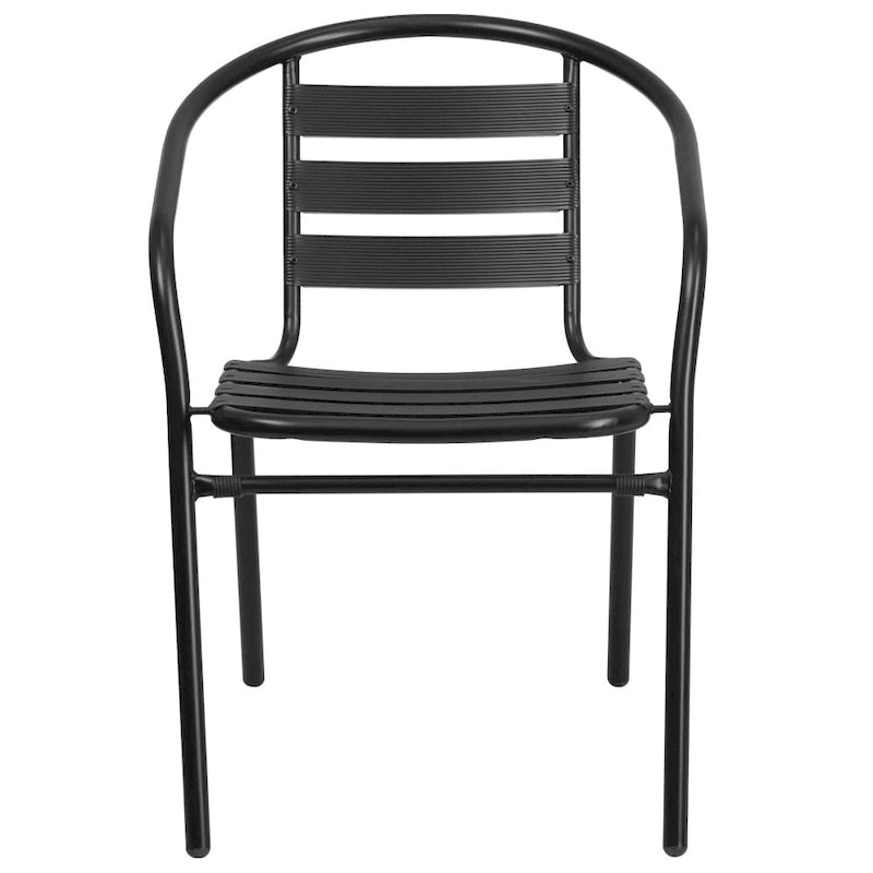 Metal Restaurant Stack Chair with Aluminum Slats
