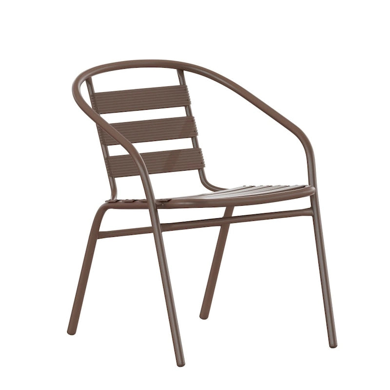 Metal Restaurant Stack Chair with Aluminum Slats