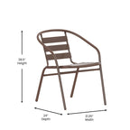 Metal Restaurant Stack Chair with Aluminum Slats