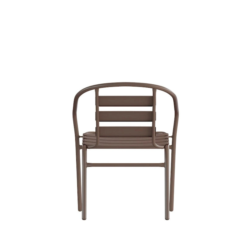 Metal Restaurant Stack Chair with Aluminum Slats