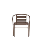 Metal Restaurant Stack Chair with Aluminum Slats