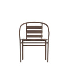Metal Restaurant Stack Chair with Aluminum Slats