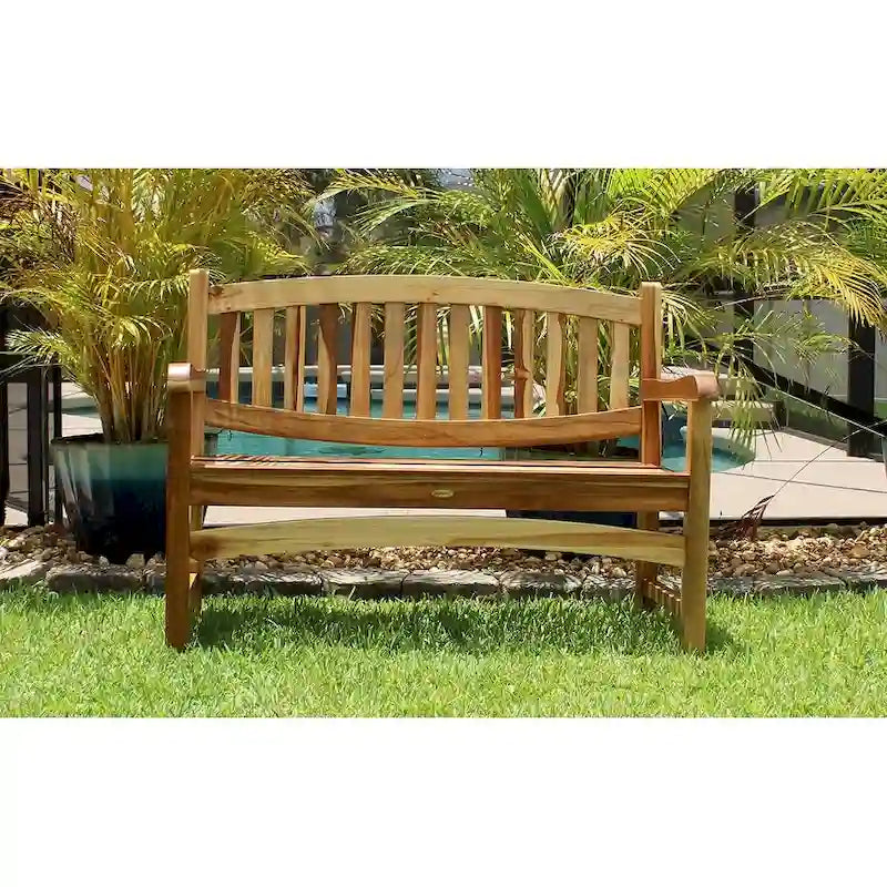 EcoDecors 47, Outdoor Bench, Outdoor Benches Weatherproof, Teak Bench, Wooden Bench Outdoor, Wood Bench Outdoor, Porch Benches