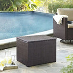 Crosley Palm Harbor Outdoor Brown Resin Wicker and Steel Cooler