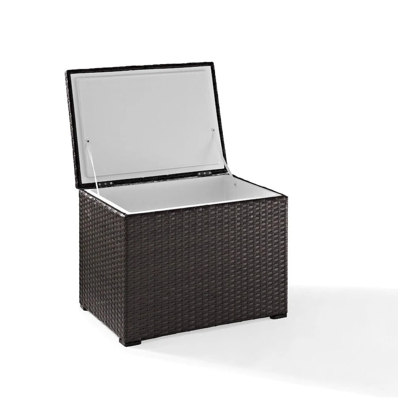 Crosley Palm Harbor Outdoor Brown Resin Wicker and Steel Cooler