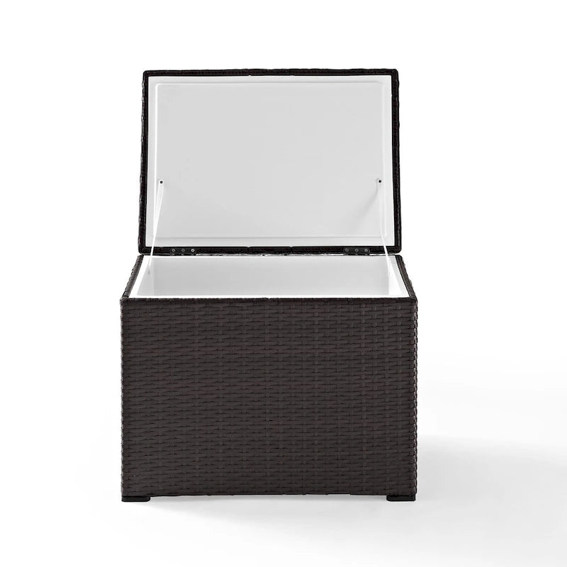 Crosley Palm Harbor Outdoor Brown Resin Wicker and Steel Cooler