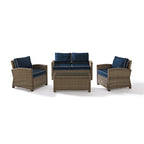 Crosley Bradenton Outdoor Arm Chairs with Navy Cushions (set of 2)