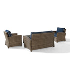 Crosley Bradenton Outdoor Arm Chairs with Navy Cushions (set of 2)