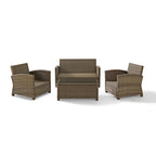 Crosley Bradenton Outdoor Arm Chairs with Navy Cushions (set of 2)