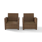 Crosley Bradenton Outdoor Arm Chairs with Navy Cushions (set of 2)