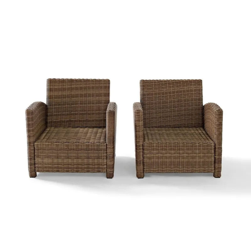 Crosley Bradenton Outdoor Arm Chairs with Navy Cushions (set of 2)