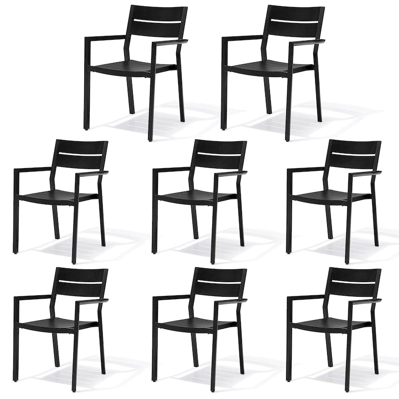 Indoor Outdoor Modern Dining Chairs Aluminum Stackable - See Picture