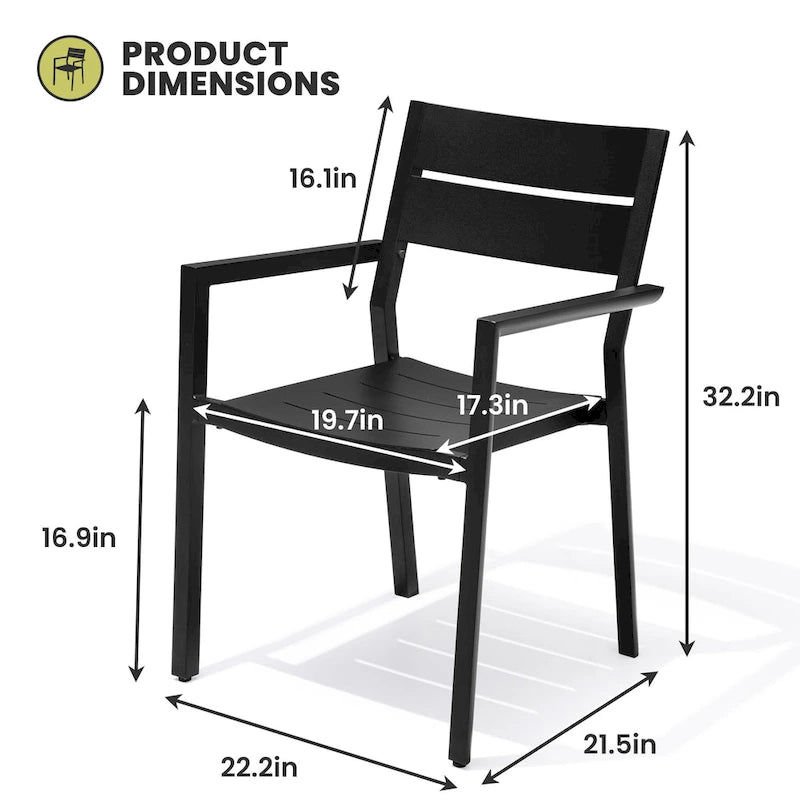 Indoor Outdoor Modern Dining Chairs Aluminum Stackable - See Picture