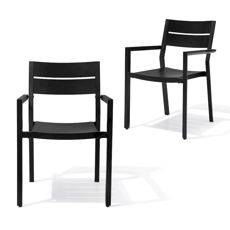 Indoor Outdoor Modern Dining Chairs Aluminum Stackable - See Picture