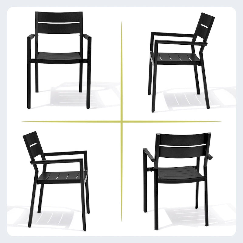 Indoor Outdoor Modern Dining Chairs Aluminum Stackable - See Picture