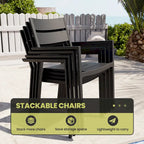 Indoor Outdoor Modern Dining Chairs Aluminum Stackable - See Picture