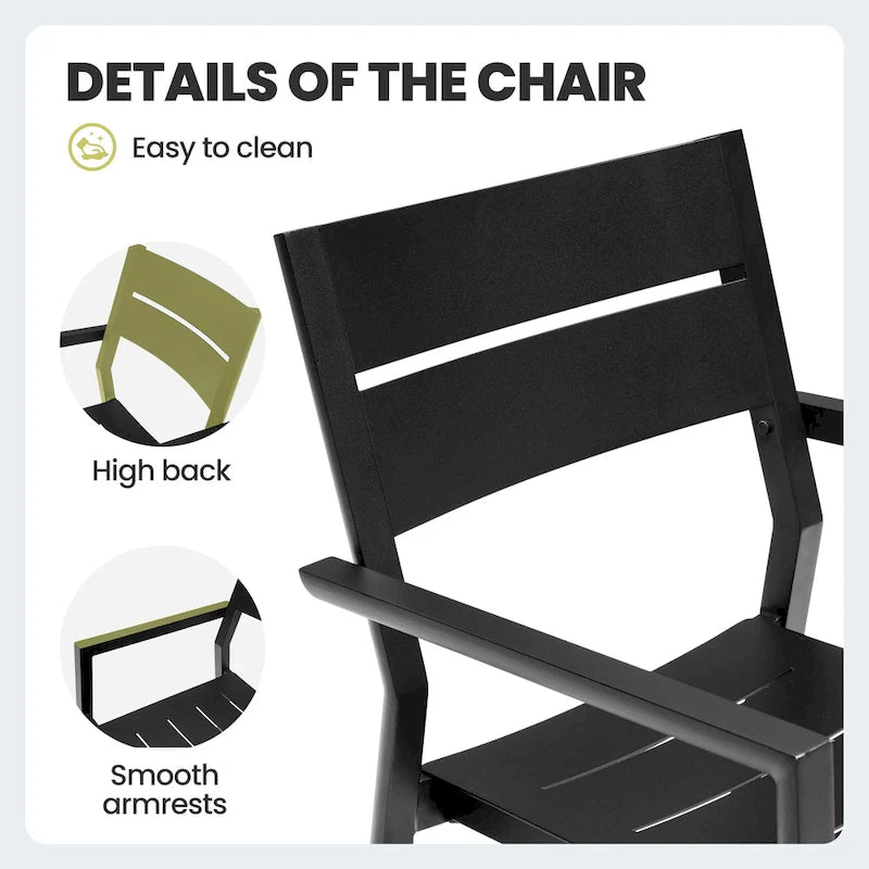 Indoor Outdoor Modern Dining Chairs Aluminum Stackable - See Picture