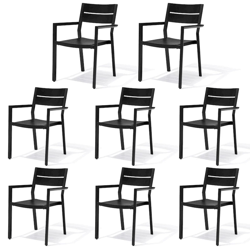 Indoor Outdoor Modern Dining Chairs Aluminum Stackable - See Picture