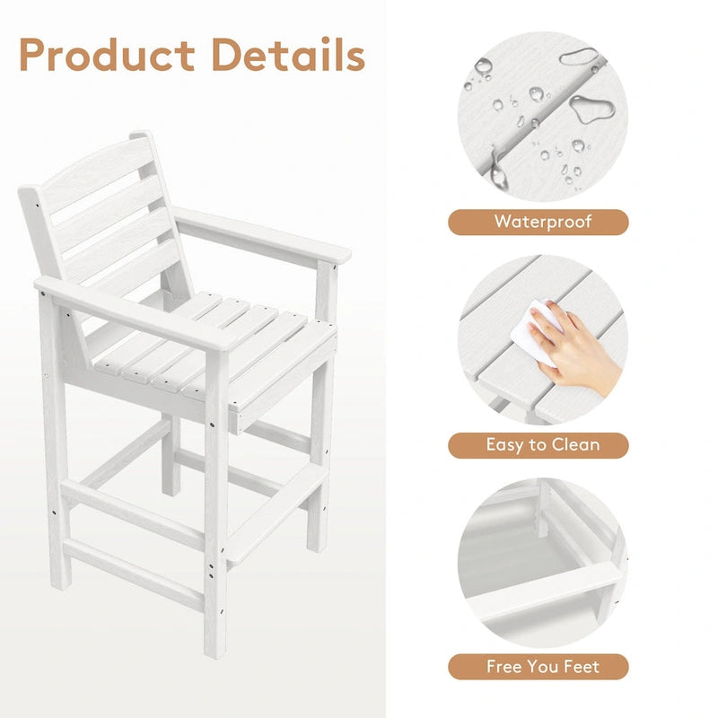 Plastic Tall adirondack Chair Set Of 2-Piece