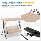 MCombo 3 Seat Patio Swings with Adjustable Canopy, Reclining Porch Swing, 4089