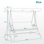 MCombo 3 Seat Patio Swings with Adjustable Canopy, Reclining Porch Swing, 4089