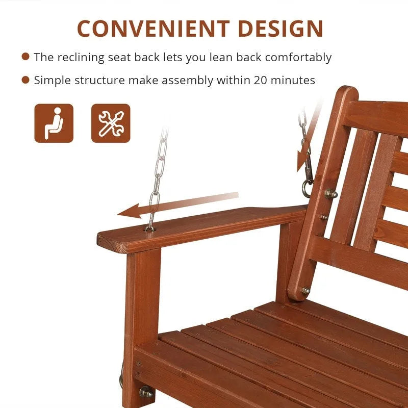 2-person Solid Wood Porch Swing