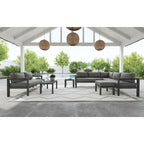 Grayton Gray Aluminum 5 Seat Sectional w/ Ottoman - 87 x 32 x 87