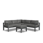 Grayton Gray Aluminum 5 Seat Sectional w/ Ottoman - 87 x 32 x 87