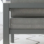 Grayton Gray Aluminum 5 Seat Sectional w/ Ottoman - 87 x 32 x 87