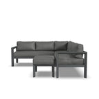 Grayton Gray Aluminum 5 Seat Sectional w/ Ottoman - 87 x 32 x 87