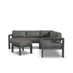 Grayton Gray Aluminum 5 Seat Sectional w/ Ottoman - 87 x 32 x 87
