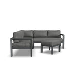 Grayton Gray Aluminum 5 Seat Sectional w/ Ottoman - 87 x 32 x 87