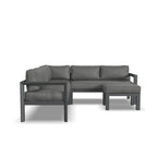 Grayton Gray Aluminum 5 Seat Sectional w/ Ottoman - 87 x 32 x 87