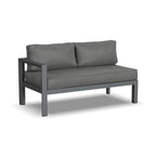 Grayton Gray Aluminum 5 Seat Sectional w/ Ottoman - 87 x 32 x 87