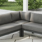 Grayton Gray Aluminum 5 Seat Sectional w/ Ottoman - 87 x 32 x 87