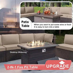 Kullavik 14 Pieces Outdoor Patio Furniture Set with Fire Pit Table