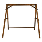 2-Person Carbonized Solid Wood Porch Swing Stand (without hanging swing)