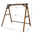 2-Person Carbonized Solid Wood Porch Swing Stand (without hanging swing)