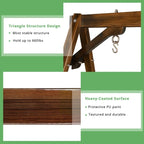 2-Person Carbonized Solid Wood Porch Swing Stand (without hanging swing)