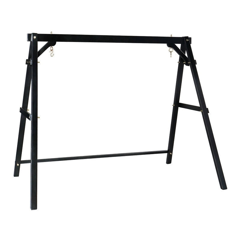 2-Person Carbonized Solid Wood Porch Swing Stand (without hanging swing)
