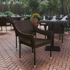 All Weather Commercial Grade PE Rattan Stacking Patio Chairs